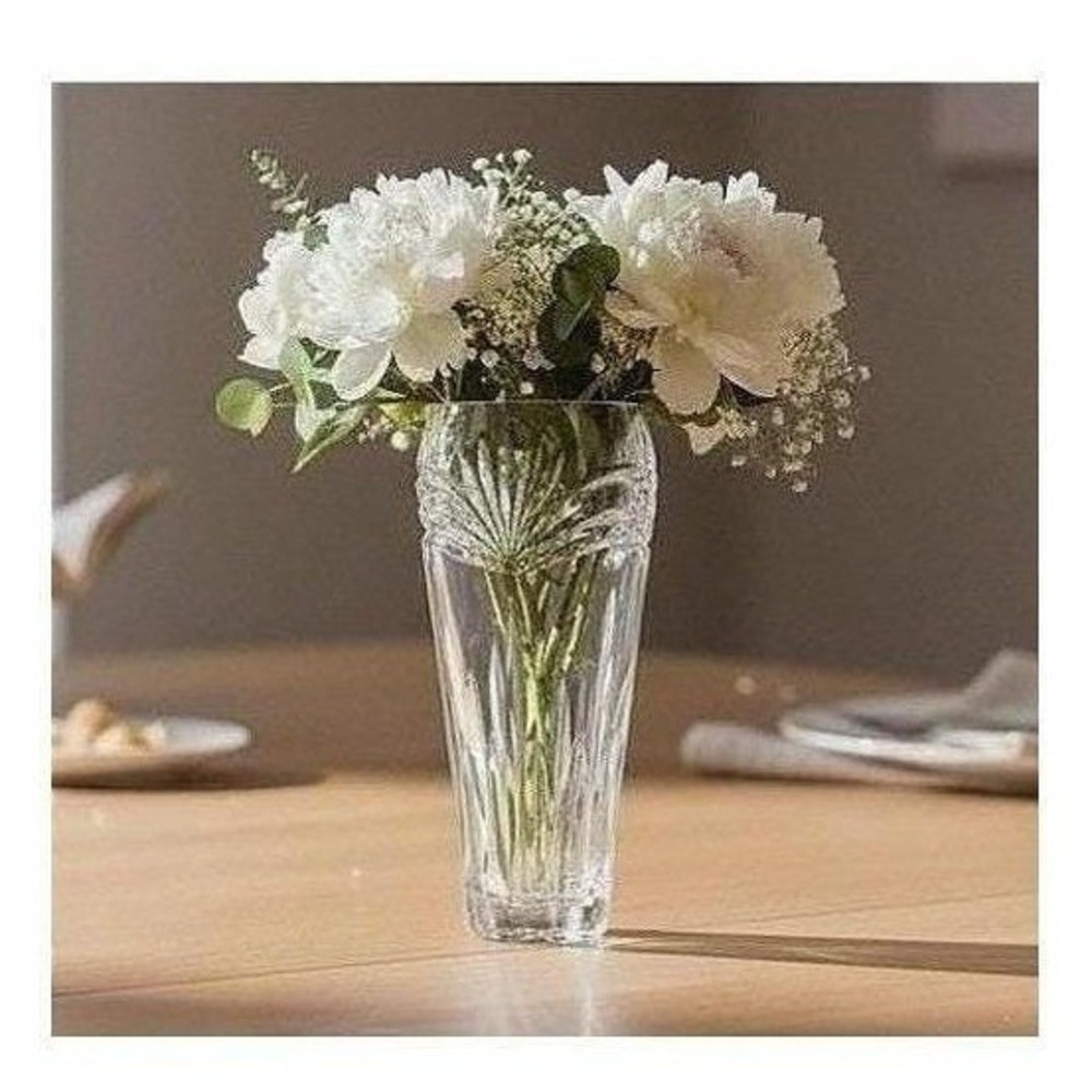 Marquis by Waterford Crystal Floral Vase Fan Wedge Pattern Weighted Cut Glass